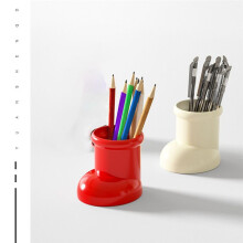 Portapenne Giocattolo A Forma di , Ornamenti Portaoggetti, Regalo, Secchio Portaoggetti per Pennelli da Trucco, Accessori da Scrivania, Rosso