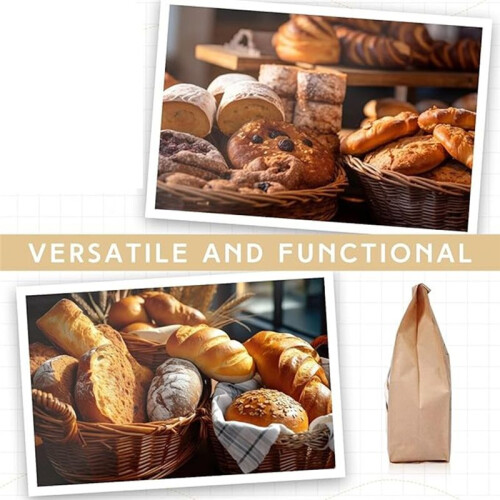 Baked Bread Storage Bag Paper Bread Bag Bread Package Bag with Transparent Front Window 2