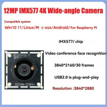 Módulo de Cámara USB 2.0 IMX577 de 12 MP, Gran Angular 4K/30 Fps Sin Distorsión de 95 para Videoconferencias y Reconocimiento Facial.