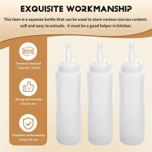 12-Pack 8 Oz Squeeze Squirt Kryddflaskor med Vridning på Locket för Sås, Ketchup, BBQ, Dressing, Färg