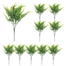 10 Piezas Planta de Plástico Artificial del Arbusto del Helecho de Boston Colgando Vegetación Falsa Decoración del Hogar