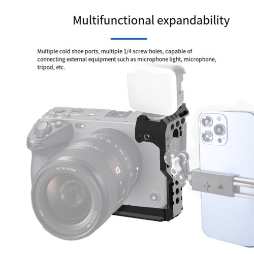 For  FX3 Camera Cage Kit Protective Rig Frame Gimbal Aluminum Alloy Rabbit Cage Extension Frame