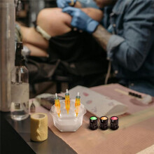 New 20Pcs/Box Tattoo Ink Cup Tattoo Integrated Needle Placement Rack Tattoo Cleaning Cup Holder Double Layer Tattoo