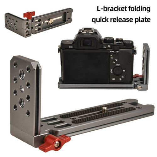 Camera L Bracket Foldable L-Shape Mount Plate Vertical Horizontal Switching L Shape Holder 1