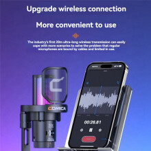 COMICA Wireless Microphone with RGB Lights for PC Laptop Smartphone Noise Cancellation Condenser Mic White