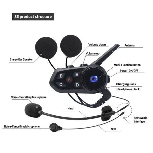 Motorhelm  Headset Waterdicht en Ruisonderdrukking Auto  Headset Universeel 2