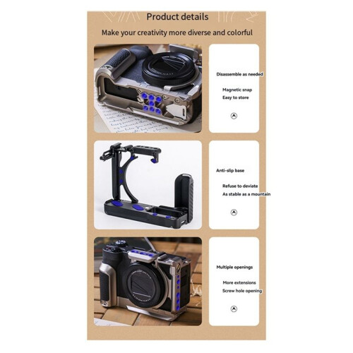 Quick Release Camera Cage for  V1 Ergonomic Handle Durable Quick-Release Plate Professional Filmmaking Gear A 1