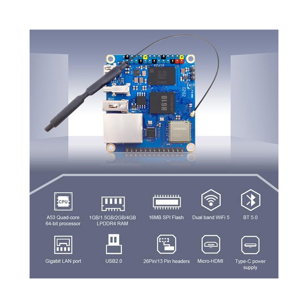 For Orange Pi Zero 3 Development Board 4Gb+Expansion Board H618 Wifi5+Bt 5.0 For Android 12 Debian12 Ubuntu22.04 6031462996857