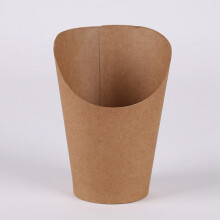 200Pcs Disposal Take-Out Baking Cakes Egg Puff French Fries Chips Snacks Paper Cups Holder, 300Ml (Brown)
