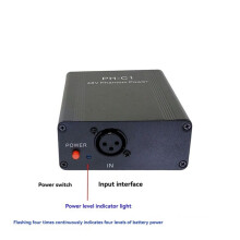 48V Phantom Power Adapter Outdoor Portable Rechargeable Phantom Power for Any Condenser Microphone Recording Equipment