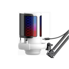 USB Condenser Microphone RGB Esports Game Call Recording Condenser Mic with Metal Boom Stand Mic for Studio Recording A