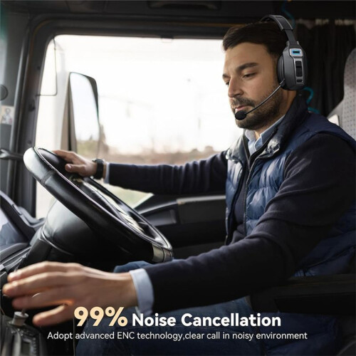 Headset with Microphone, Trucker  Headset with AI Noise Cancelling and Mute Button, -Ear Headphones 2