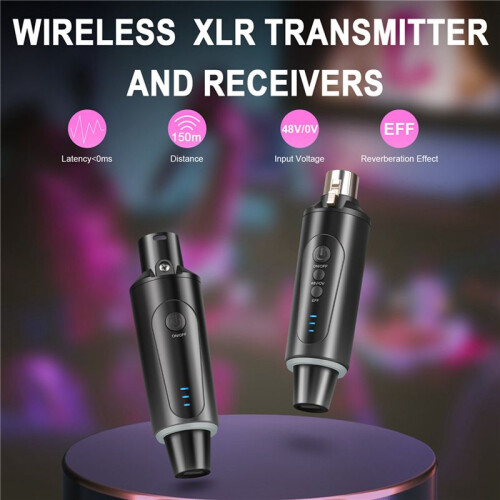 6PCS Wireless Microphone System XLR Microphone Converter Adapter 2.4GHz Transmitter Receiver for Condenser Dynamic Mic 1
