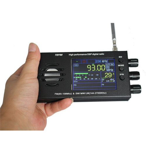 Receptor de RáDio Digital TEF6686 DSP com Tela LCD de 3,2 Polegadas FM (65-108Mhz) e SW/MW/LW (144-27000Khz) com Bateria 2