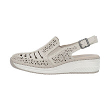 Sandali con zeppa in pelle Rieker Massa - Beige
