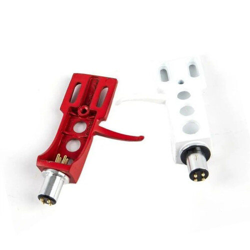 Universal Record Player Headshell Phonograph Turntable Replacement Headshell with 4X Lead Wires for Record Player Red 1
