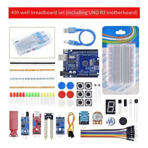 For  R3 Development Board 400 Hole Kit  Breadboard Sensor Obstacle Avoidance Module LED Lights Loose Parts,B 1