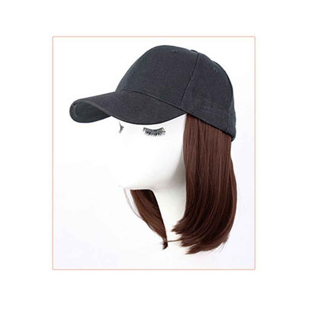 Penghui-Toys Unisex Brown (Dark ) Short Bob Wig Hat - Adjustable & Easy Care