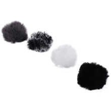 4X Universal Lavalier Microphone Furry Windscreen Fur Windshield Wind Muff Soft for Lapel Lavalier Mic 5mm