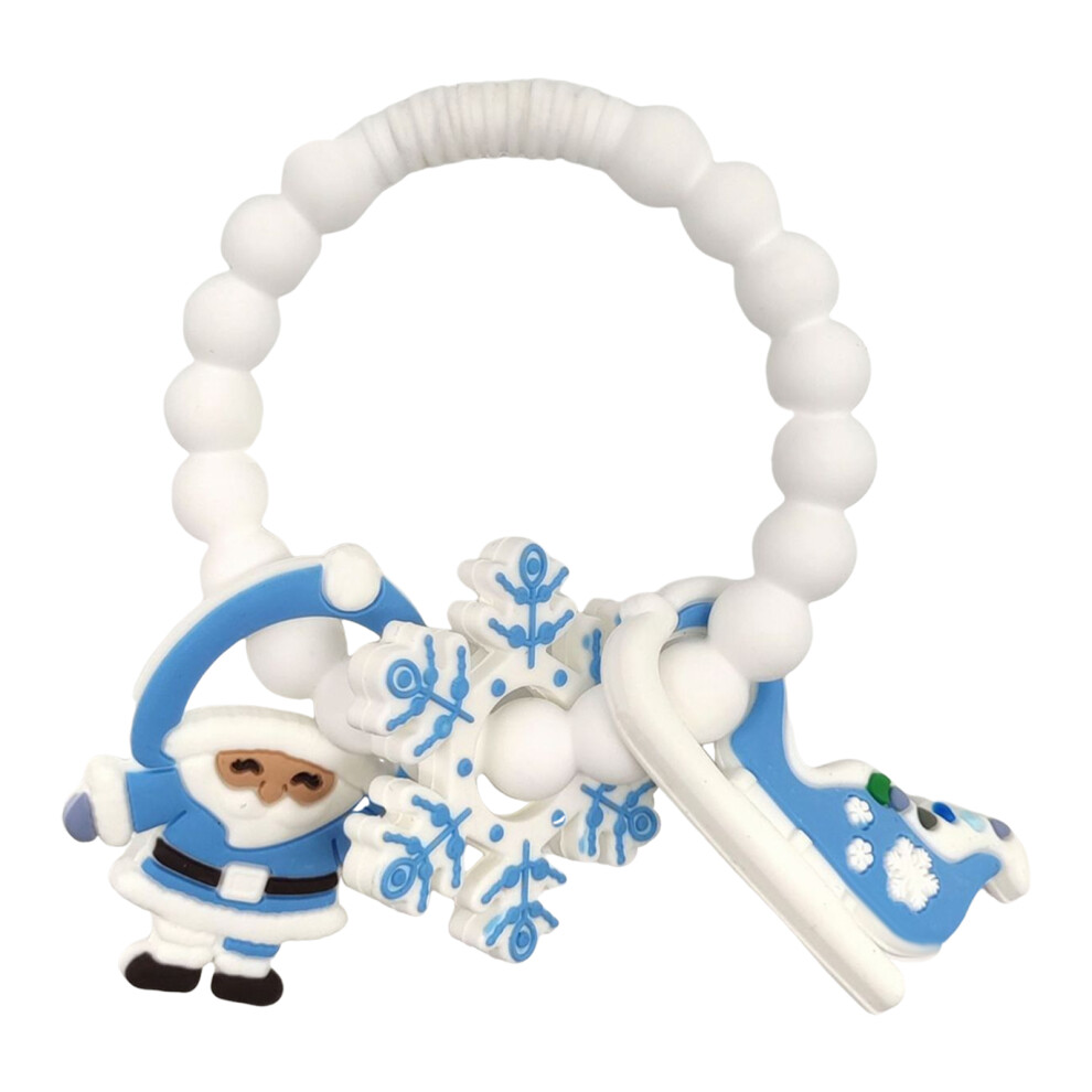 Reach-Tools (White Snowflakes) Christmas Baby Teethers - Soft Gum Relief Toys