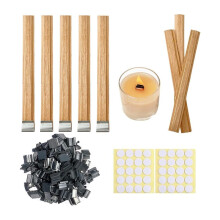 60 Sets Double-Layered Wooden Candle Wicks and Stands Wooden Wicks Wood Wicks for Candles Making,Wooden Candle Wick
