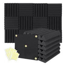 Lot de 12 Panneaux Acoustiques en Mousse 2 X 12 X 12 Pouces, Mousse Insonorisante Antibruit pour Enregistrement à Domicile et au Bureau