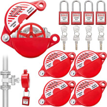Faucet Lockouts and Safety Padlocks,Set of 4,Swivel Safety Gate Valve Lockouts,for 1 to 2-1/2inch Diameter Valve Handles