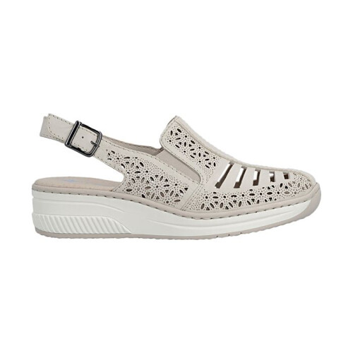 Rieker Sandales Compensé Cuir Rieker Massa - Beige 1