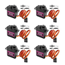 Kit de 6 Servomoteurs Micro-Type MG90S à Engrenages Métalliques pour Hélicoptère/Voiture/Bateau RC