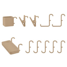 Accesorios para Tableros Perforados con Muebles en Miniatura, Estantes Almacenamiento de Pared con Ganchos para Decoración de Cocina de Muñecas,