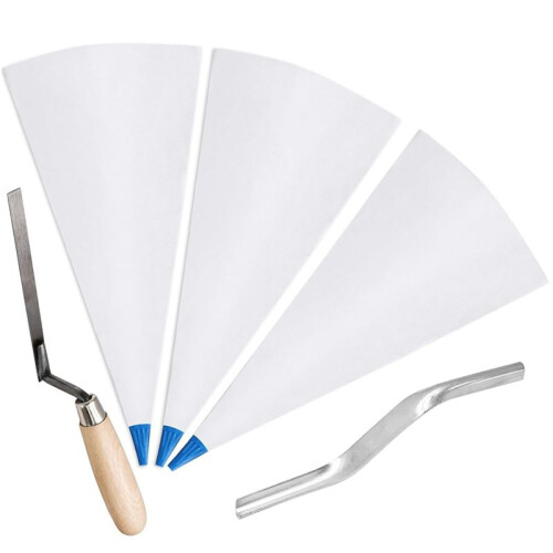 3 Pcs Tile Grout Masonry Mortar Bag with Brick Jointer and Pointers, Caulking Bag for Masonry Tile Installation 1