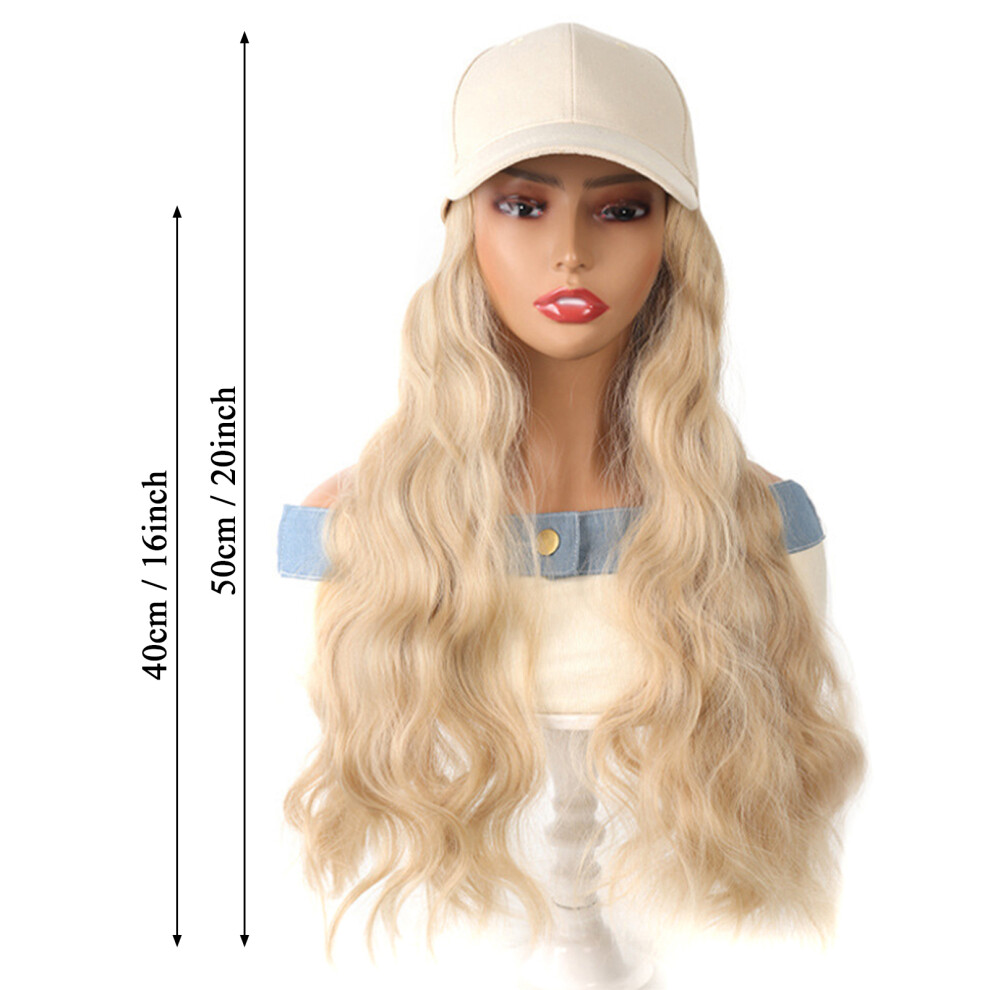 Bright-Home Baseball Cap Wig With Wavy Hairstyle Summer Natural Versatile Wig Cap For Masquerade Wedding Date