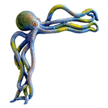 Simpatica Polpo Sitter Statua del Mare Figurine da Collezione Decorazione da Tavolo Scultura nel Resina per Ornamenti da Scrivania per Interni