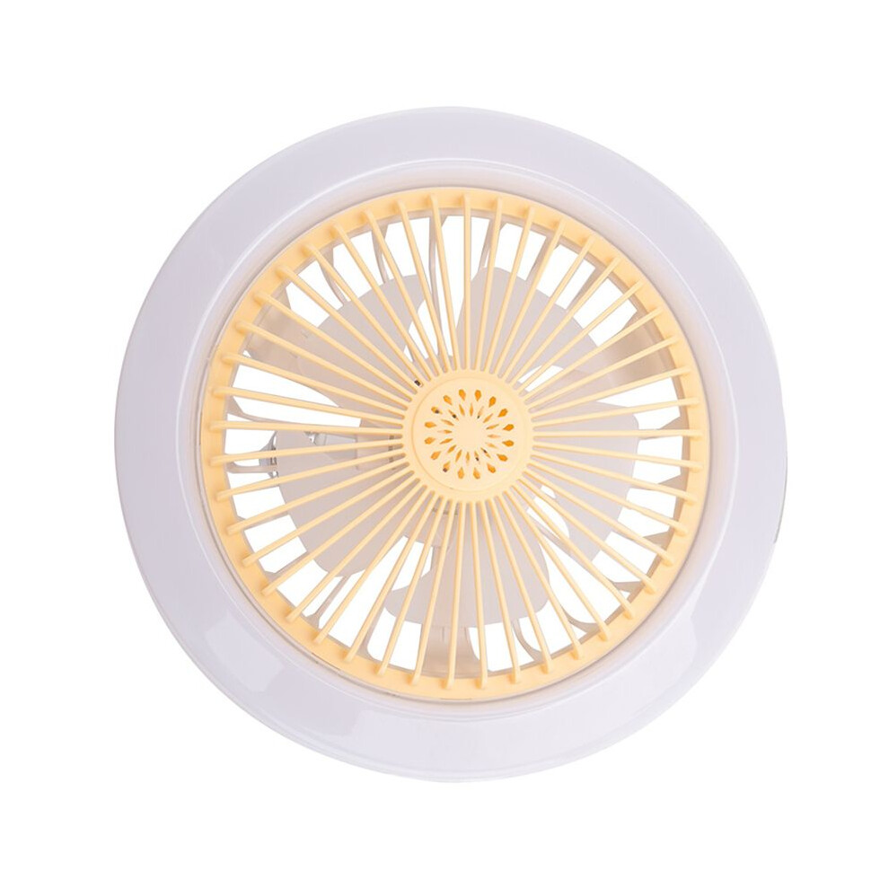 E27 Ceiling Fan With S,Enclosed Low Fan ,Hidden Electric Fan Gimbal Lamp Holder( Color) Light/Cream 6033129765219
