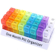 Monatlicher Pillen-Organizer 2 Mal Am Tag, 31 Tage Pillendose Kleine FäCher für Vitamin- Und Reisemedizin-Organizer