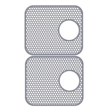 Silicone Sink Mat, 2 Pack Sink Protectors for Kitchen Sink with Rear Drain, Folding Non-Slip Heat Resistant Sink Mat