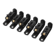 6 piezas de selletas de aleación de zinc para guitarras de 3 a 7 cuerdas, negras.