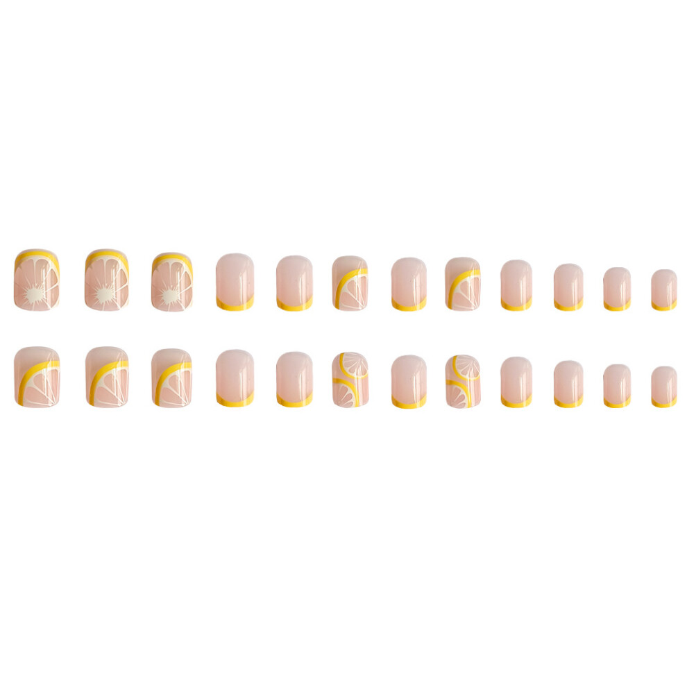 Dachuang Beauty (Jelly Glue Model) Yellow Lemon Press-On Nails For Women