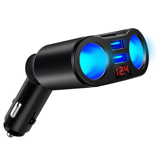 (Black) 2-Port USB Car Charger Adapter