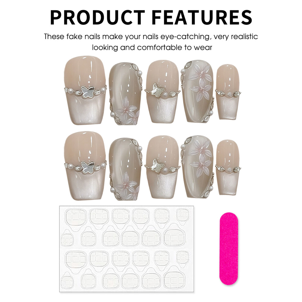 Penghui-Toys (8) Cat Eye Press-On Nails - Durable & Comfortable