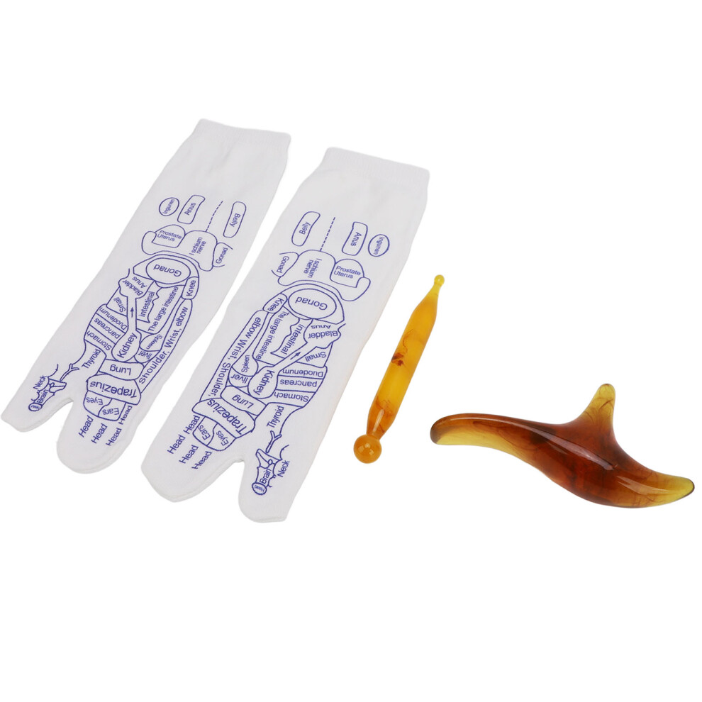 Amber Large Size Acupuncture Massage Socks, Skin Friendly, Portable