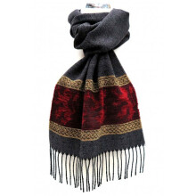 Calzeat of Scotland Blue Red Celtic Alba Lion Rampant Jacquard Wool Scarf