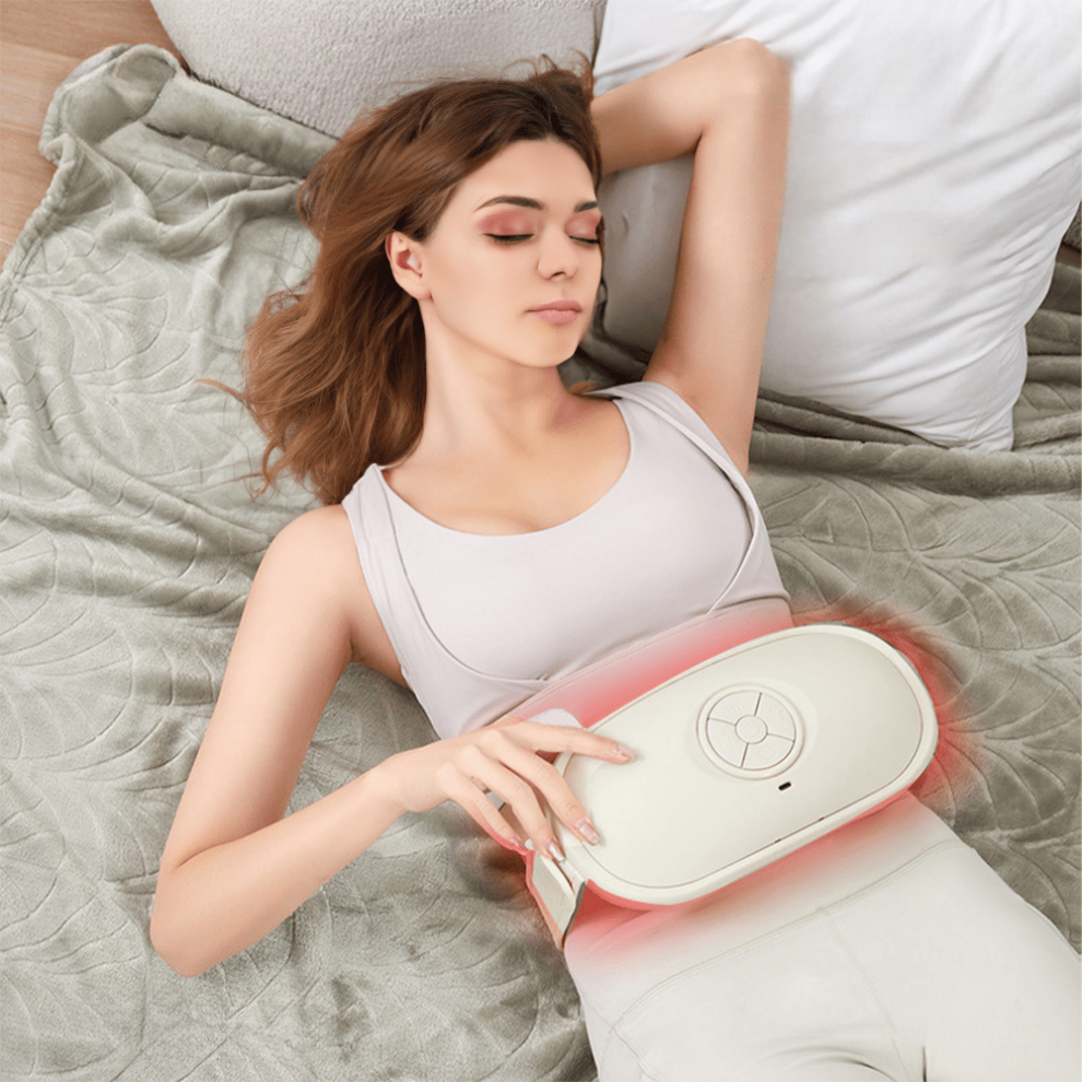 Closkye Beige (Beige) Abdominal Massager, 2 Levels Of Intensity Adjustment, Adjustable Waist Belt,Dynamic Kneading & Heating, 15-Minute Automatic Shutdown