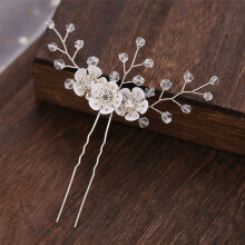 (Silver) 3pcs Crystal Bridal Hair Comb Set