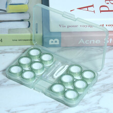 (Green) 6 Pack Clear Contact Lens Case Storage Kit