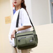 (Green) Vintage Satchel Bag for Men - Durable Oxford Cloth