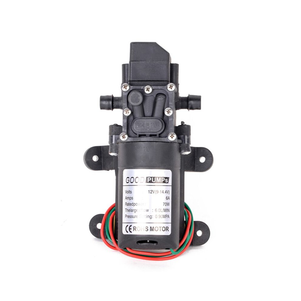 1Pcs Automatic Flow 6L/Min Dc12v 70W 130Psi Auto Diaphragm Water Pump Self Priming Pumps, Straight 4713422677878