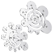 Set of 2 Round Leather Cutting Tools Metal Corner Cutting Ruler Circle Ruler Circle Leather Punch Leather Templates