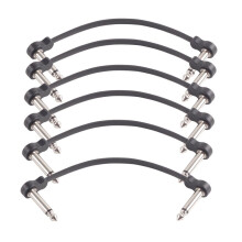 6 Packs 16cm Guitar Effect Pedal Flat Patch Cables Instrument Guitar Pedal Cable Connectors Patch Cable Black
