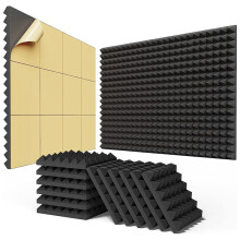 24 Szt Samoprzylepne DźWięKochłOnne Panele Piankowe 2X12X12 Cali, Szybko RozszerzająCe Się Panele Akustyczne, DźWięKoszczelne Panele śCienne w